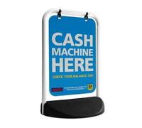 Eco Swinger Pavement Sign - Black & White Pavement Signage & Boards (Panel 430 x 625mm White with Print)