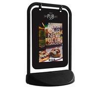 Eco Swinger Pavement Sign - Black & White Pavement Signage & Boards Poster A3 (Poster Black Hardware only)