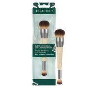 EcoTools Blend + Conceal Dual-Ended Makeup Brush, Foundation & Concealer Brush for Liquid & Cream, Synthetic Bristles, Vegan & Cruelty-Free, Travel & Eco-Friendly, 1 Count
