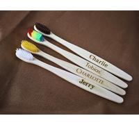 Eco Toothbrush Set, Bamboo Toothbrush, Custom Engraved, Personalized Gift, Natural Bamboo, Biodegradable Brush, Sustainable Care, Eco-Friendly Set, Custom Toothbrush, Dual Toothbrush Set