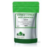 ECO-VITS Ester-C 1000mg Vitamin C Supplement 180 Tablets with ROSEHIPS and Citrus BIOFLAVONOIDS, HIGH Absorption
