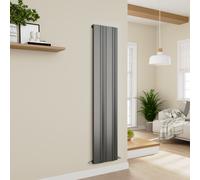 Eco Vivante Anthracite Vertical Wave Designer Aluminium Radiator 1800x374mm Single Panel 3005 BTU