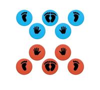 Eco Walker 10inch Colorful Carpet Spot Flat Markers Feet Hand Game Stepping Stones Floor is Hot Lava for Classroom Home (Hand-Feet 3)