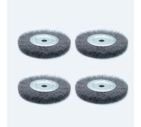 Eco Walker 6inch Bench Wire Wheel Brush Set for Rust, Burr, Paint, and Corrosion Removal - 4pcs