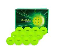Eco Walker Outdoor 40-Hole Pickleball Balls - Durable, Wind-Stable Polymer for Recreational Play - High Visibility, 12-Pack (Green)