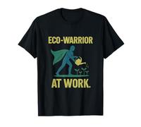 Eco-Warrior at Work Stencil Superhero Design T-Shirt