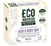 Eco Warrior Baby & Child Edit Relaxing Bedtime Hair & Body Bar (50g) | Hair Shampoo and Body Soap (2 in 1) | Lavender Blossom scent | Gentle, Eco Friendly, Vegan, Cruelty Free