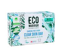 Eco Warrior Charcoal Clear Skin Soap Bar - Vegan, Cruelty Free, No SLS or Parabens, Whole Body Soap, Moisturising Charcoal, Grapeseed and Anti Bacterial Tea Tree Essential Oil, Eco Friendly Soap 100g
