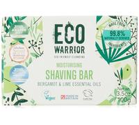 Eco Warrior Shaving Soap Bar | Shaving Bar For Men & Women | Vegan, Natural, eco friendly, Cruelty-Free | No SLS or Parabens | Contains Moisturising Coconut Oil & Shea Butter, Bergamot & Lime | 100g