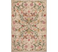 Eco-Washable Beige Rug Floral Design - 185X275 cm