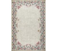Eco-Washable Cream Rug Flower Design - 185X275 cm