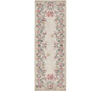 Eco-Washable Cream Rug Flower Design - 75X220 cm