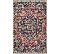Eco-Washable Red Rug Medallion Design - 120X185 cm