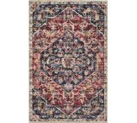 Eco-Washable Red Rug Medallion Design - 160X230 cm