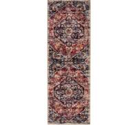 Eco-Washable Red Rug Medallion Design - 75X220 cm