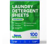 Eco Washer Sheets Detergent - 100 Loads, Zero Plastic Jugs, No Mess & Space-Saving Laundry Strips - Travel Laundry Detergent - 50 Sheets