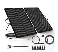 ECO-WORTHY 100W Portable Solar Panel,Foldable Solar Panel Kit with Adjustable Kickstand and with 11-in-1 DC Connectors for Power Station,RV,Camping