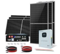 ECO-WORTHY 1200W 48V Solar Power System Battery Kit for Home Energy Storage | 4.8kWh/Day: 6pcs 195W Bifacial Solar Panels+1pc 48V 100Ah Server Rack Battery(ECO-WORTHY CUBIX)+3000W Solar Hybrid Inverter