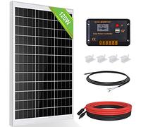 ECO-WORTHY 120W 12V Solar Panel Kit 0.5kWh/Day Off-Grid Kit for Motorhome Campervan Boat Camping:120W Mono Solar Panel + 30A PWM Solar Charge Controller + Z Brackets+ Solar Extension Cables