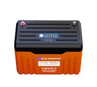 ECO-WORTHY 12V 100AH Bluetooth LiFePO4 Lithium Battery with Battery Status Display, 100A BMS with Low-Temp Protection, for RV,Solar Off-Grid,Home Energy, Camping, Trolling Motor,Campervan,Boat