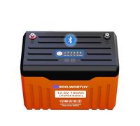 ECO-WORTHY 12V 100AH LiFePO4 Lithium Battery with Battery Status Display,100A BMS with Low-Temp Protection and Bluetooth, for Motorhomes, Camping, Trolling Motor,Campervan,Boat