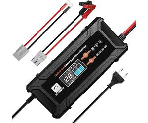 ECO-WORTHY 12V/24V 20A LiFePO4 Battery Charger with Multi-Current Options 5A/10A/15A/20A,Automatic Detection Voltage Lead Acid LiFePO4 Battery