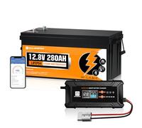ECO-WORTHY 12V 280AH LiFePO4 Battery and 12V/24V 20A Automatic Smart Battery Charger with Anderson Connector,for Off-Grid,Motorhomes,Home,Narrowboat