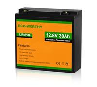 ECO-WORTHY 12V 30AH LiFePO4 Battery, Rechargeable Lithium Ion Phosphate 4000+ Deep Cycle Battery for Trolling Motor, Golf Gart, Kids Scooters, Power Wheelchairs
