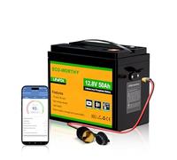 ECO-WORTHY 12V 50Ah LiFePO4 Lithium Battery with Bluetooth 5.1, XT60 Port, Low-Temp Protection & Cigarette Lighter Socket for Camping, Road Trips, Trolling Motors,Road Trips