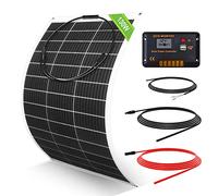 ECO-WORTHY 130Watt 12Volt Flexible Solar Panel Kit for Off Grid Home RV, Boat and Uneven Surfaces:1pcs 130W Mono Solar Panel + 30A 12V Charger Controller + Solar Cable