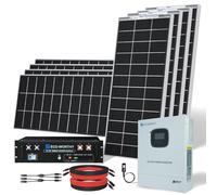 ECO-WORTHY 1600W 48V Solar Panel Kit MPPT Off-Grid System for Home,Shed,Workshop:51.2V 100AH LiFePO4 Server Rack Battery & 8pcs Bifacial 195W Solar Panel & Hybrid Inverter