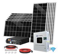 ECO-WORTHY 2400W 48V Off Grid Solar System Complete Kit 12PCS 195W Mono Solar Panel (2340W) +1 * 48V 5KW Off-Grid Inverter + 1 * 51.2V 100Ah Server Rack Whole House Storage LiFePO4 Lithium Battery