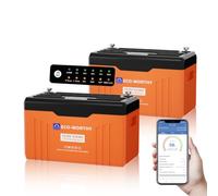 ECO-WORTHY 314AH 12V 2PACKS LiFePO4 Lithium Battery with SOC LED, Bluetooth | Flame-retardant Shell, Low-Temp Protection, Built-in 200A BMS, for Off-Grid, Narrow Boat, RV, Camping, Home Backup