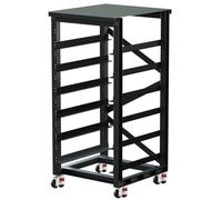 ECO-WORTHY 3U 6-Layer Server Rack with GD-6OT Wheels, Compatible with V2/V3 Rack Battery, Ventilated Design, Ideal for Home Solar and Data Center Energy Storage