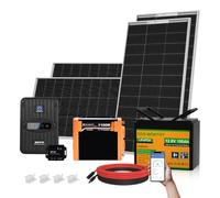 ECO-WORTHY 400W 12V Solar Panel System Kit With 100AH Lifepo4 Battery | 2kWh/Day: 4pcs 100W Solar Panels+100AH LiFePO4 Battery+40A MPPT Solar Controller+1100W 12V Inverter+Accessories for Campervan