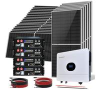 ECO-WORTHY 4700W 48V Solar Power System Off-Grid Rack Battery Home,Workshop | 24x195W bifacial panels, 4x48V 100Ah server rack battery, 5000W hybrid inverter, 19.2kWh/day for home/shed/workshop