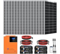 ECO-WORTHY 48V 4700W Solar Power System with 4pcs 48V 100Ah Server Rack Battery & 24pcs 195W Bifacial Solar Panel & 5000W All-in-one Inverter,Complete Off-Grid Power for Home,Shed,Workshop