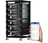ECO-WORTHY 48V 600Ah LiFePO4 Battery,30.72kWh Server Rack Battery (Version 3) with Bluetooth,6 Pack Solar Battery Kit for Home Backup Power Storage Off-Grid Energy System (Purchase and Get Free Rack)