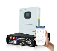 ECO-WORTHY CUBIX100 48V 100Ah + 3kW Hybrid Inverter for Home Solar Storage | 5.12kWh LiFePO4 server rack battery.60A MPPT & pure sine wave inverter.Bluetooth/WiFi & CAN/RS485.Home solar storage backup