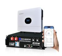 ECO-WORTHY CUBIX100 48V 100Ah + 6kW Hybrid Inverter for Home Solar Storage | 5.12kWh LiFePO4 server rack battery.80A MPPT & pure sine wave inverter.Bluetooth/WiFi & CAN/RS485.Runs heaters + appliances