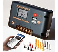 ECO-WORTHY PWM 30A Charging Rules for Solar Panels and Batteries, Intelligent Controller with 2 USB Ports, PWM 12/24V, Suitable for Lithium, Lead and Gel Batteries