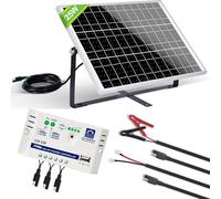 ECO-WORTHY Solar Panel Kit 25W 12V MONO: 25W Solar Panel + Mounting Bracket + SAE Connection Cable + 10A Charge Controller for Car RV Marine Boat