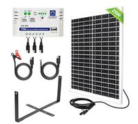 ECO-WORTHY Solar Panel Kit 25W 12V with Mounting Brackets: 25W Solar Panel + 10A Solar Charge Controller + SAE Connection Cable for Boat RV Chicken Coop Gate Opener Water Pump