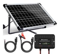 ECO-WORTHY Solar Panel Kit 25W 12V with Mounting Brackets: 25W Solar Panel + Solar Charge Controller + SAE Connection Cable for Boat RV Chicken Coop Gate Opener Water Pump