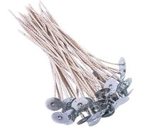 ECO8 100pcs Pre-Waxed Wicks for Soy Candles, 6 Inch Thick Wick with Base