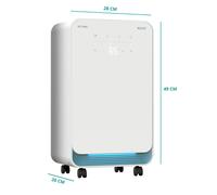 ecoair DC12 MK3 Compressor Dehumidifier - 12 Litres/Day Extraction， 2L Tank， Humidistat Control， Energy Efficient - White