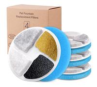 Ecoastal Replacement Filters 4 Pack for 1.6L Newly Cat Water Fountain,Blue White Filters Fresh and Clean Replacement Filters for Automatic Water Dispenser Drinking Fountain Filters