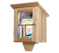 Ecoaterui Little Library Box Outdoor Free Library - Double Little Library Outdoor Box Storage with Shelf for Neighborhoods, Community, Schools Sharing Books, Literature, Flyers, Newspapers Art