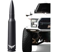 EcoAuto Bullet Antenna Replacement for Dodge Ram & Ford F150 F250 F350 Super Duty Ford Raptor Bronco Trucks - Anti-Theft Design - Radio Antenna for Truck 1990 - Current (Matte Black)