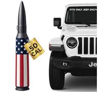 EcoAuto Car Antenna for Jeep Wrangler JK & JL from (2007-2023) & Gladiator-Short Jeep Wrangler Antenna - Anti-Theft Design - Highly Durable Truck Antenna - Jeep Wrangler Accessories (American Flag)